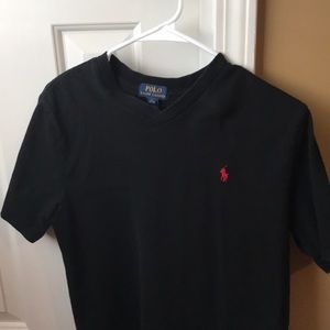 Kids black Polo V-Neck T-Shirt